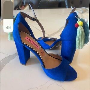 Betsey Johnson Royal Blue Heels with Tassels